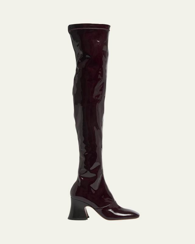 Janis Patent Leather Over-The-Knee Boots